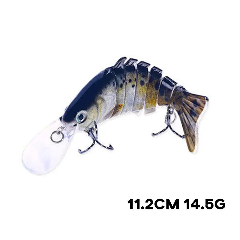 Multi Jointed Swimbaits Fishing Lure 14.5g 11.2cm Artificial Hard Fishing Bait 7 Segments Bionic Long Tongue Crucian Wobbler