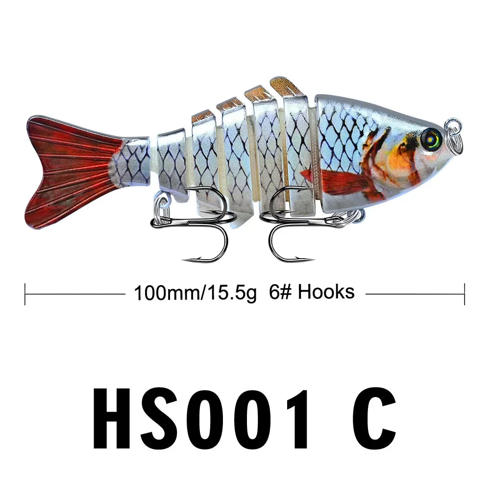 Multi Jointed Swimbait - Slow Sinking Segmented Bass Fishing Lure