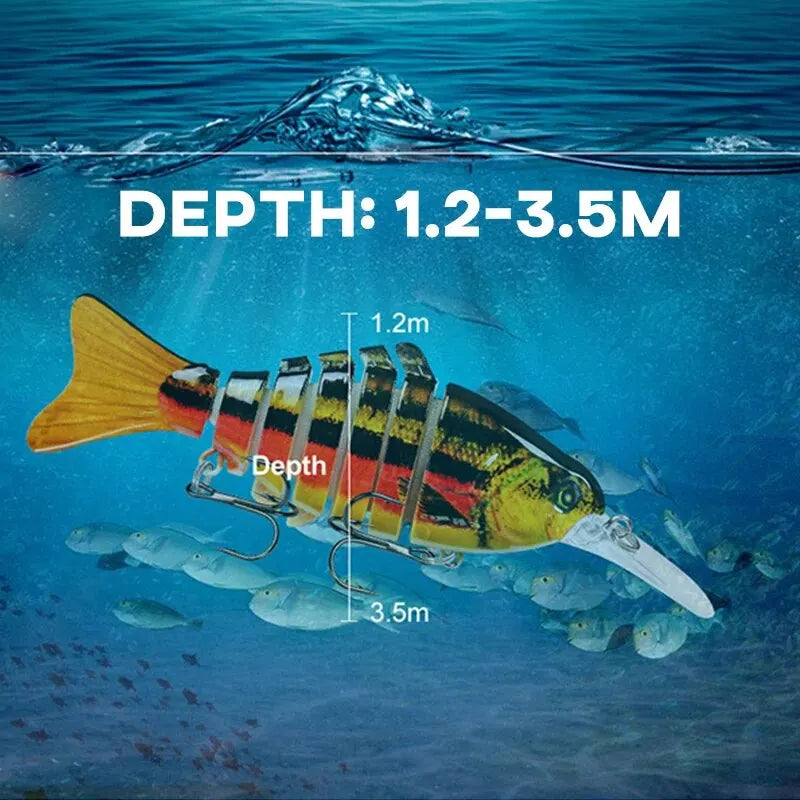 Multi Jointed Swimbaits Fishing Lure 14.5g 11.2cm Artificial Hard Fishing Bait 7 Segments Bionic Long Tongue Crucian Wobbler