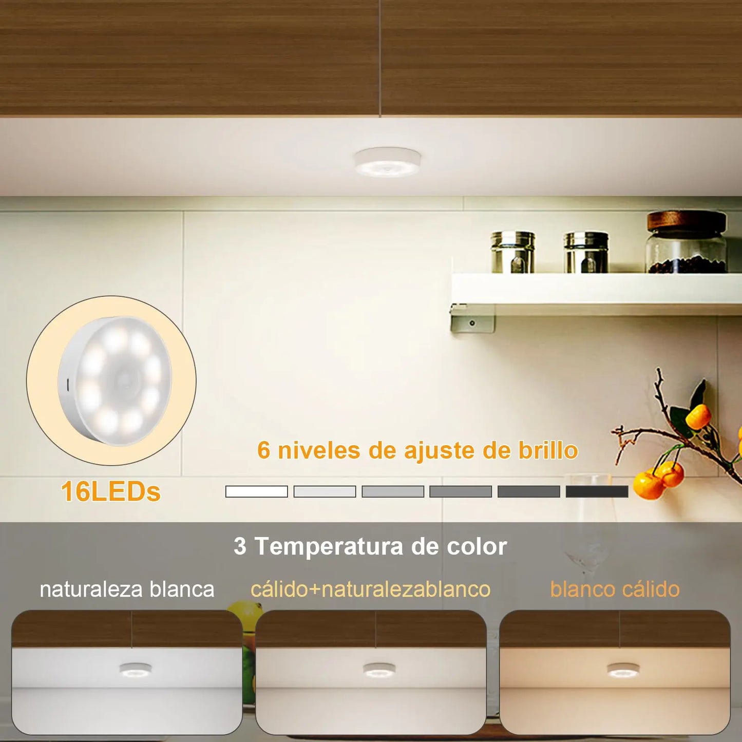 USB Rechargeable LED Night Light - Motion Sensor - Magnetic attachement