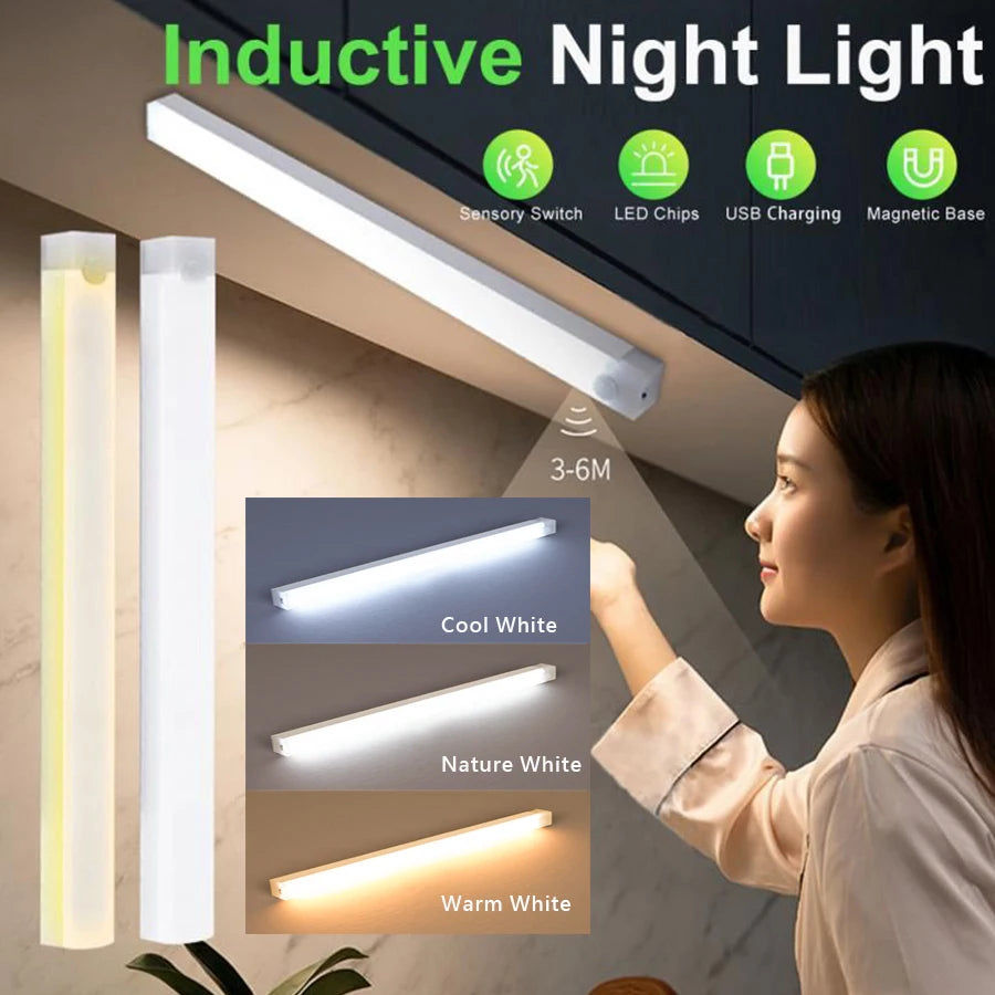 USB Type C Rechargeable Motion Sensor LED Light Bar