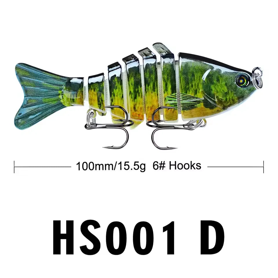 Multi Jointed Swimbait - Slow Sinking Segmented Bass Fishing Lure