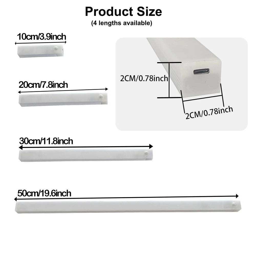 USB Type C Rechargeable Motion Sensor LED Light Bar