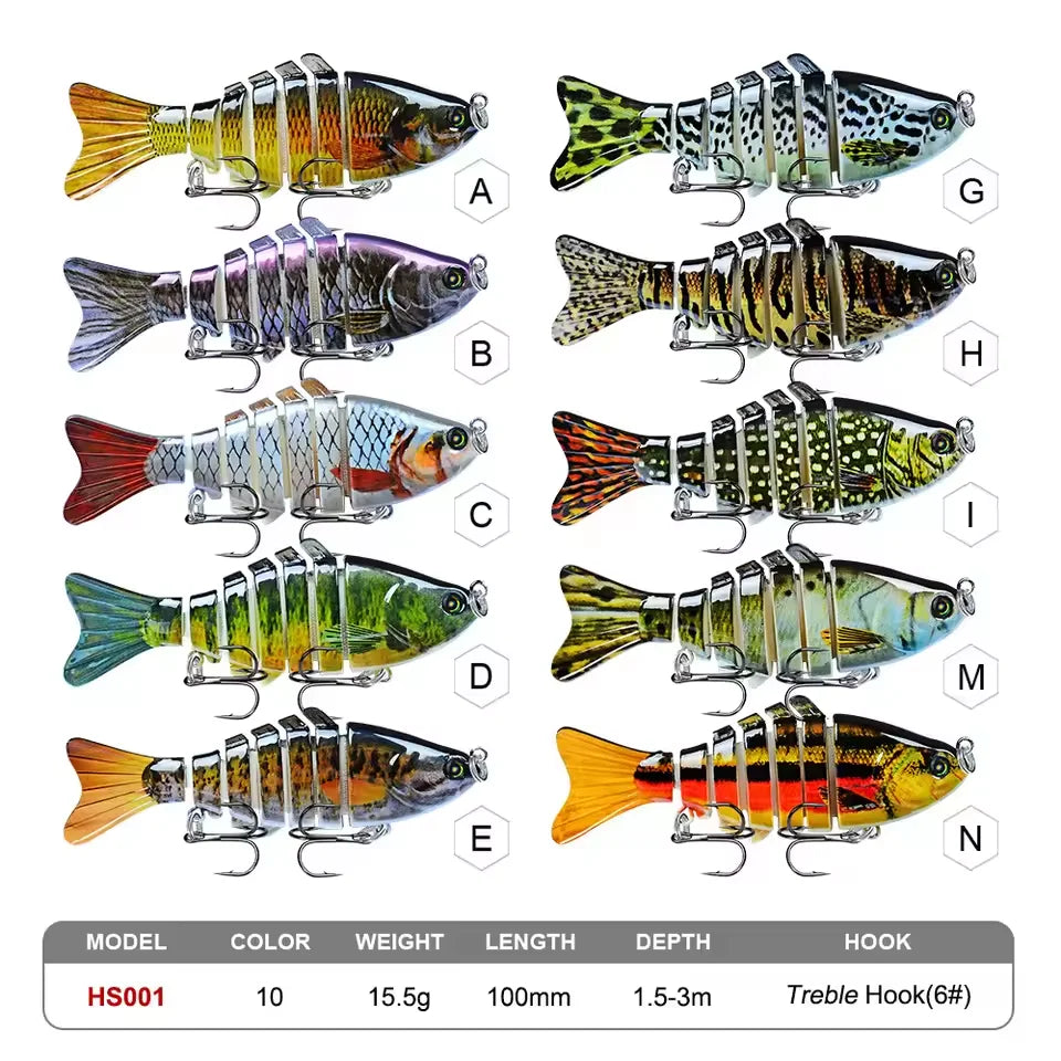 Multi Jointed Swimbait - Slow Sinking Segmented Bass Fishing Lure