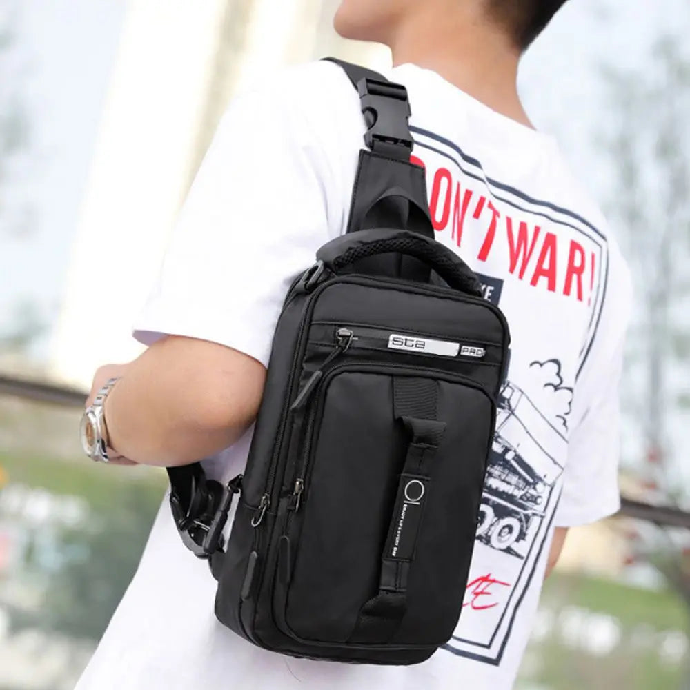 Anti-theft Chest Shoulder Bag with USB Port