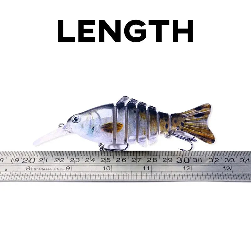 Multi Jointed Swimbaits Fishing Lure 14.5g 11.2cm Artificial Hard Fishing Bait 7 Segments Bionic Long Tongue Crucian Wobbler