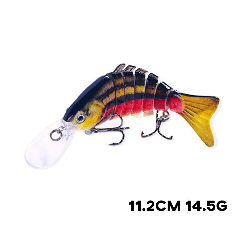 Multi Jointed Swimbaits Fishing Lure 14.5g 11.2cm Artificial Hard Fishing Bait 7 Segments Bionic Long Tongue Crucian Wobbler