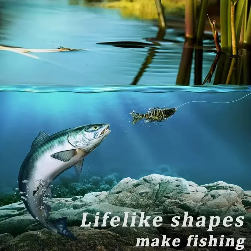 Multi Jointed Swimbait - Slow Sinking Segmented Bass Fishing Lure