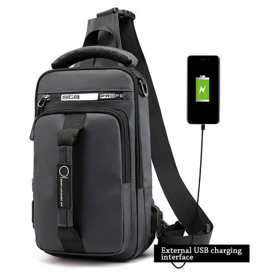 Anti-theft Chest Shoulder Bag with USB Port
