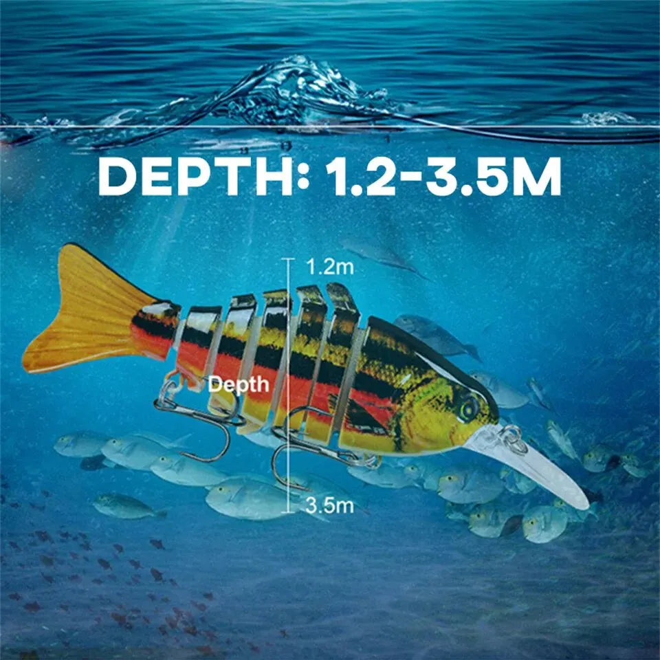 Multi Jointed Swimbaits Fishing Lure 14.5g 11.2cm Artificial Hard Fishing Bait 7 Segments Bionic Long Tongue Crucian Wobbler