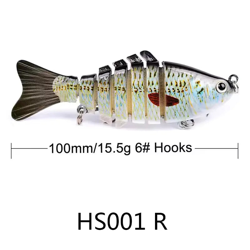 Multi Jointed Swimbait - Slow Sinking Segmented Bass Fishing Lure