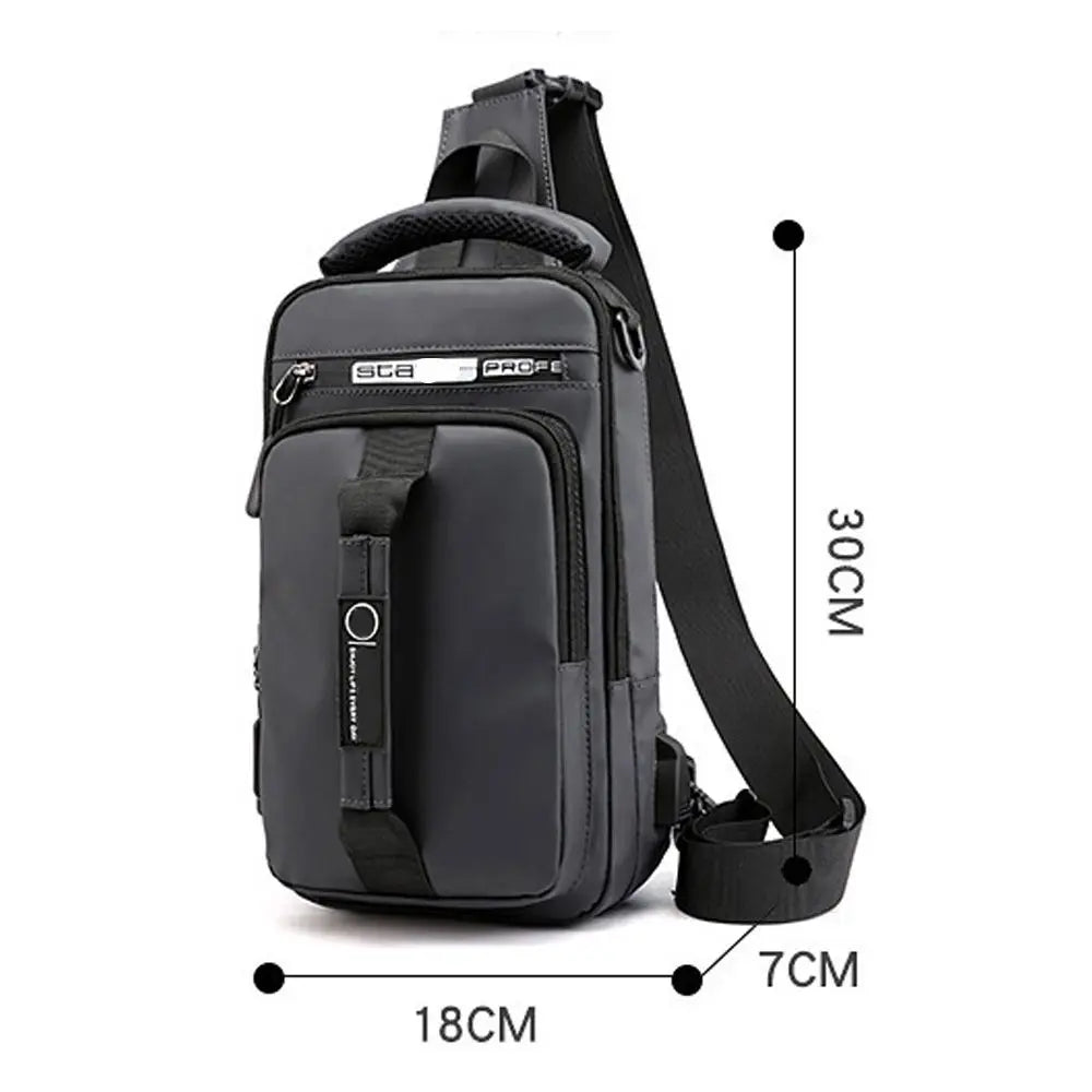 Anti-theft Chest Shoulder Bag with USB Port