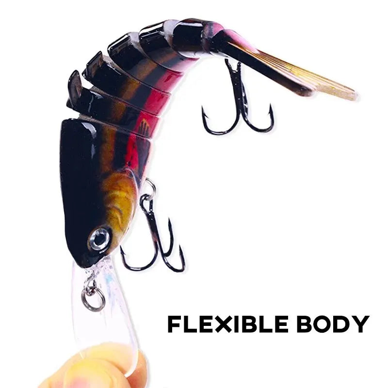 Multi Jointed Swimbaits Fishing Lure 14.5g 11.2cm Artificial Hard Fishing Bait 7 Segments Bionic Long Tongue Crucian Wobbler