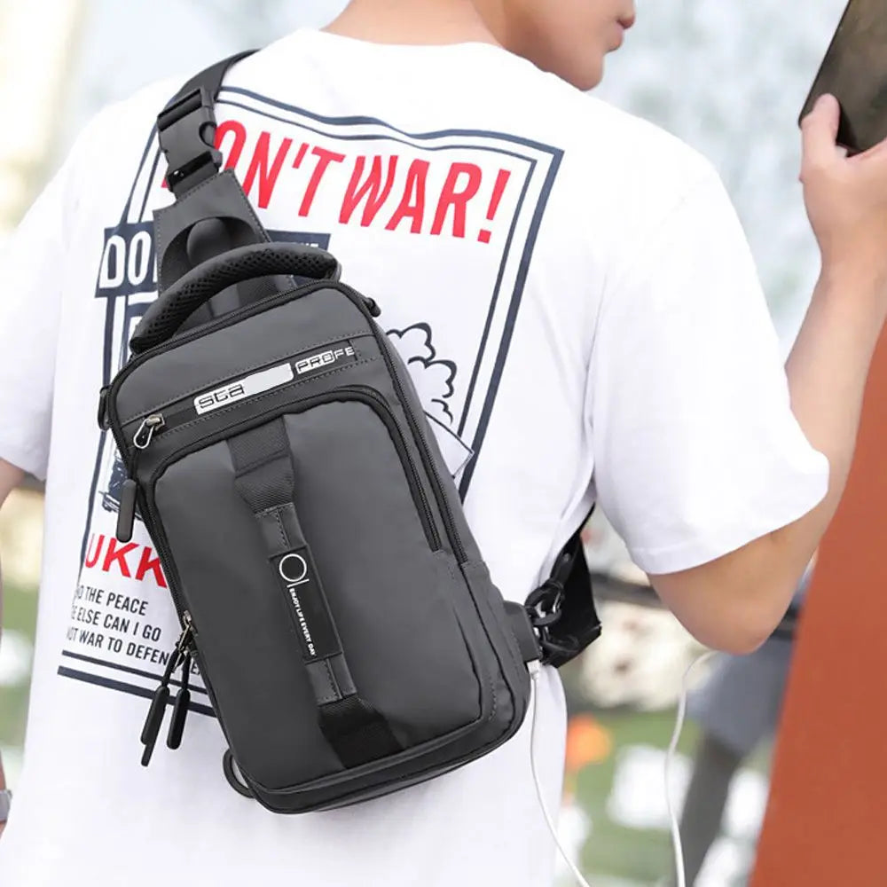 Anti-theft Chest Shoulder Bag with USB Port