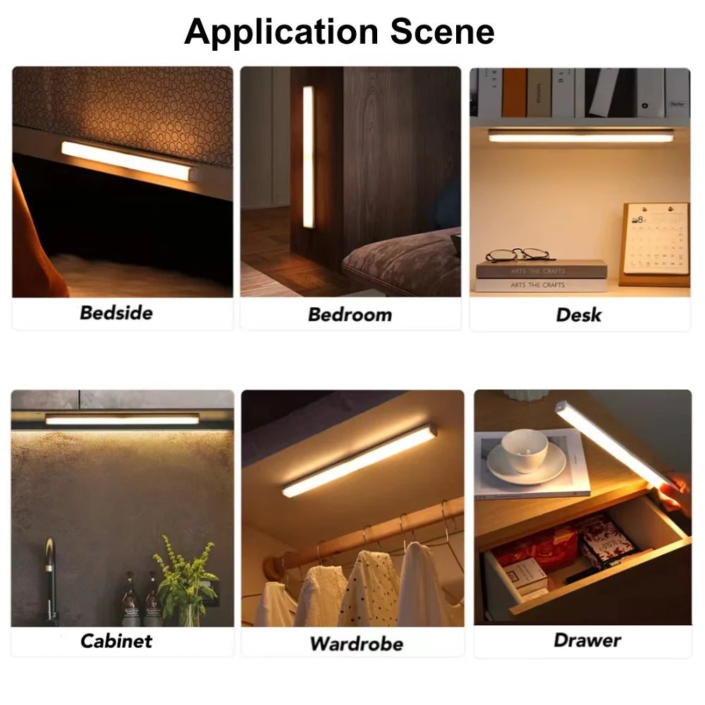 USB Type C Rechargeable Motion Sensor LED Light Bar