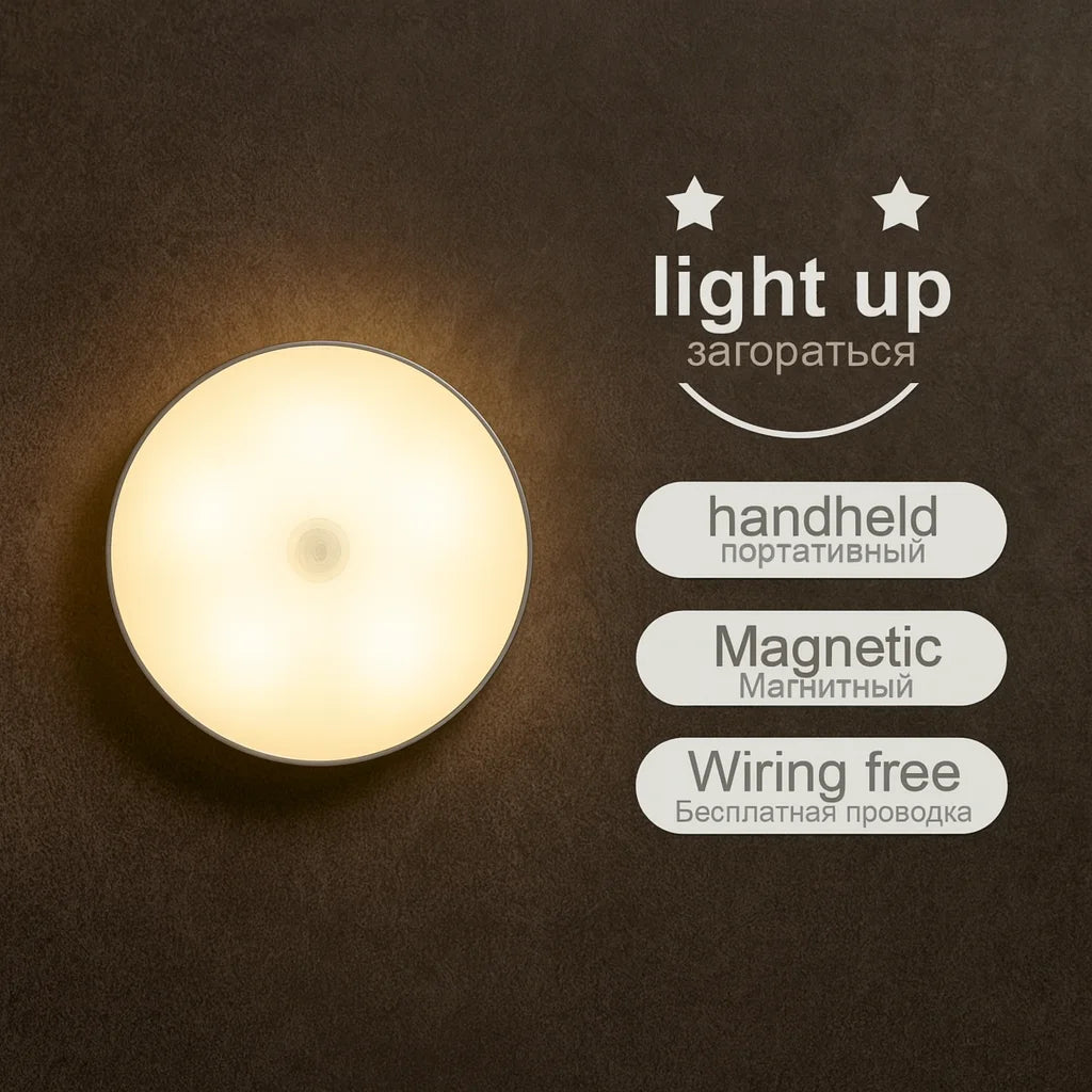 USB Rechargeable LED Night Light - Motion Sensor - Magnetic attachement