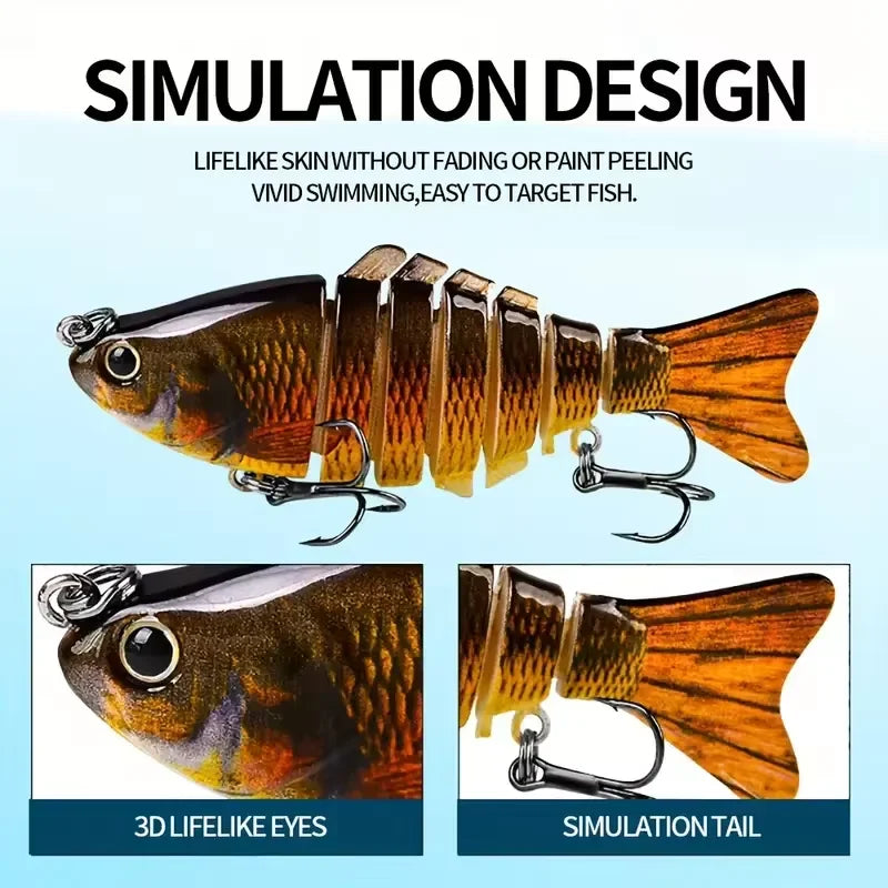 Multi Jointed Swimbait - Slow Sinking Segmented Bass Fishing Lure